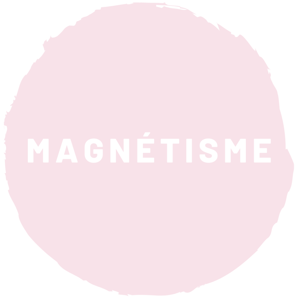 Vignette magnétisme rose clair texte blanc